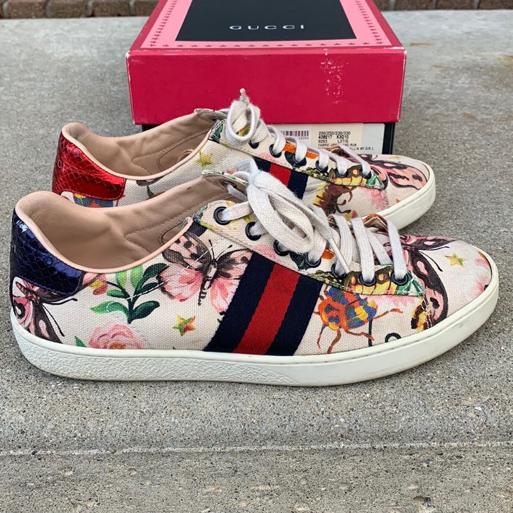 Gucci butterfly sneakers